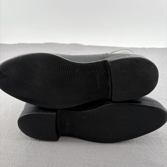 Vintage 70s Rubber Black Boots Stacked Heel Rain Boot Womens Sz 8 Made In USA - Picture 10 of 12